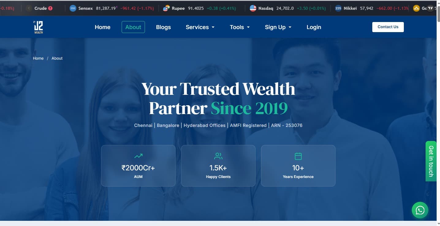 J2 Wealth Financial Growth & Wealth Management Platform - Wealth & Financial Services Project by Reinsoft