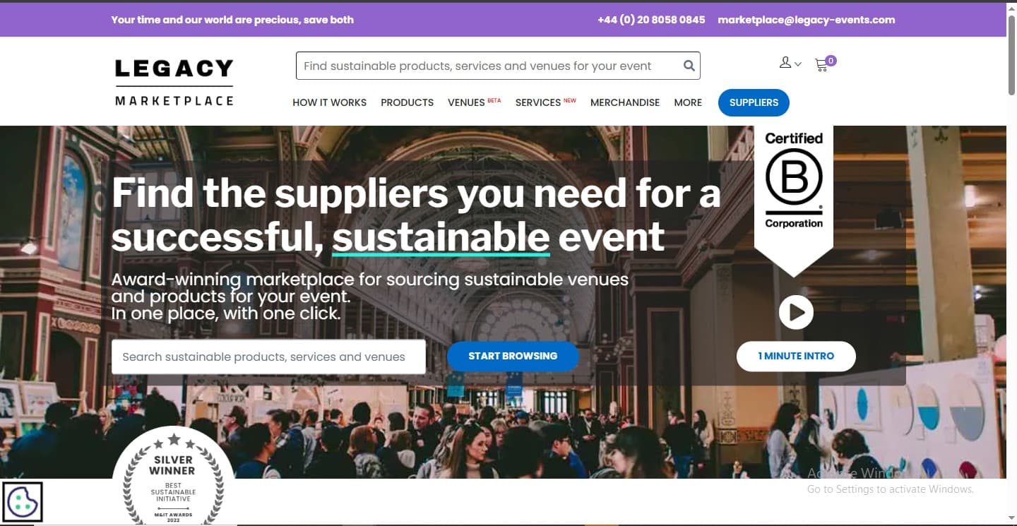 Legacy Marketplace Sustainable Event Sourcing Platform - Events/Marketplace/B2B Platform Project by Reinsoft