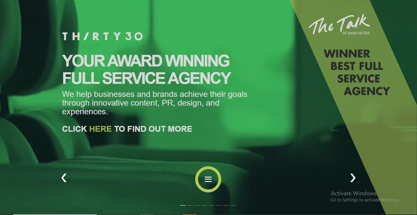 Thirty30 Media (UK Agency Website) - Custom Wordpress Website Project by Reinsoft